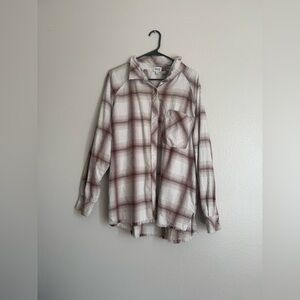BKE Boyfriend Brown and White Flannel
